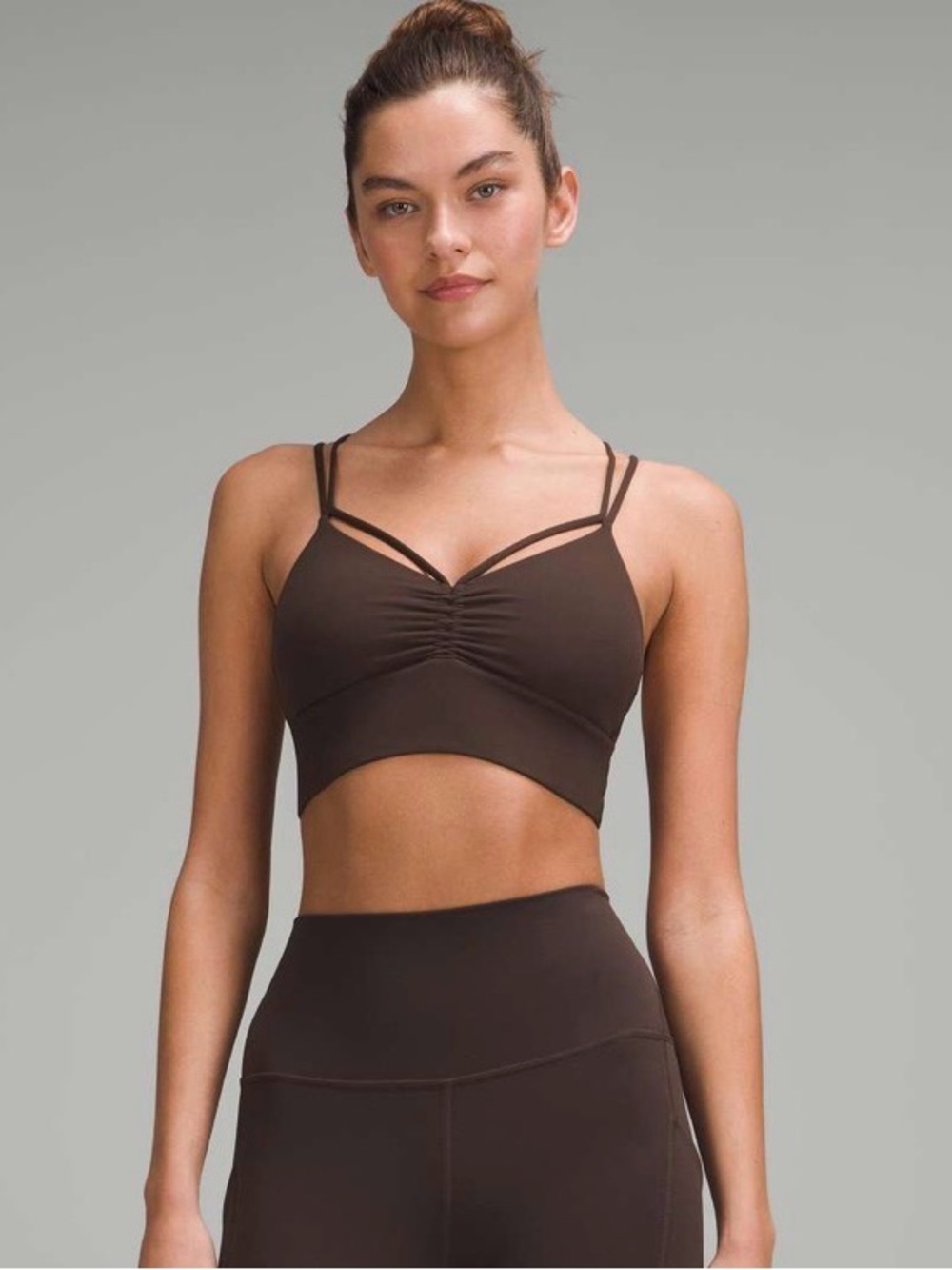 Lululemon Nulu Strappy V-Neck Yoga Bra *Light Support, A/B Cup Espresso